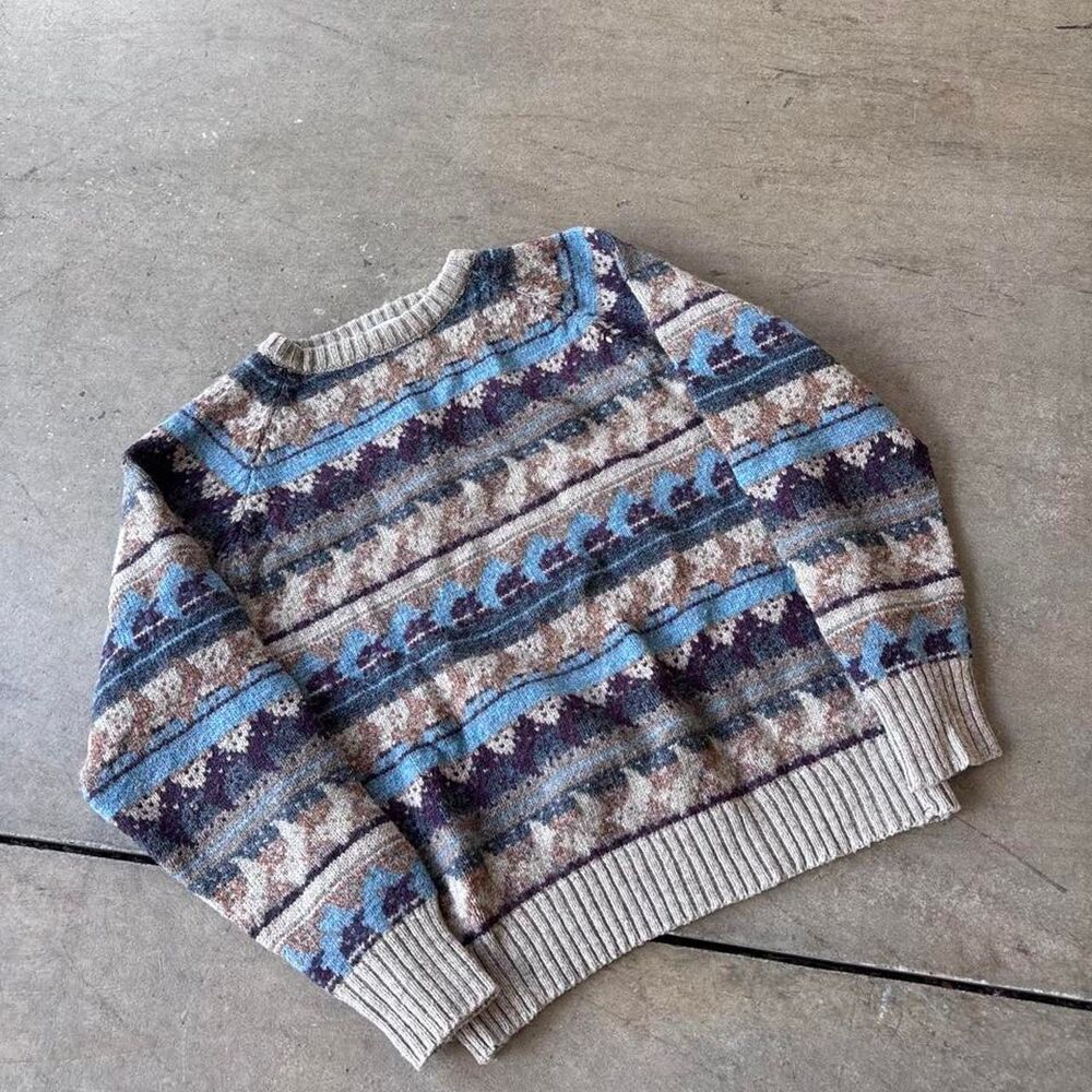 Vintage 1980s mccgregor 100 % wool grandpa granola sweater, fits medium